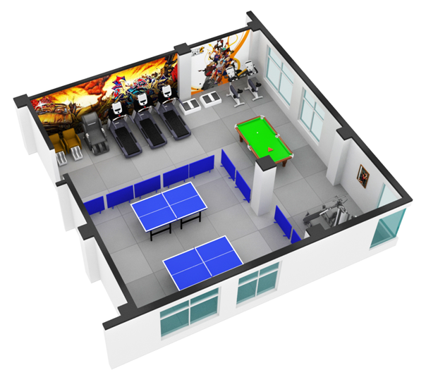 健身房器材配置擺放